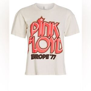 Madeworn Pink Floyd White Europe ‘77 Graphic Distressed Holes Pullover Shirt